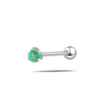 Piercing lingua luxury verde opale in argento
