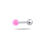 Piercing lingua sfera viola opale in argento