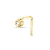 Piercing naso gemma bianca in oro