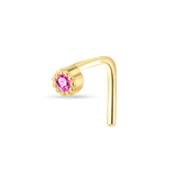 Piercing naso gemma fucsia in oro