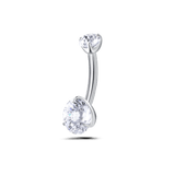 Piercing ombelico alveare bianco in argento