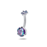 Piercing ombelico aurora boreale in argento
