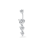 Piercing ombelico cascata di cuori in argento