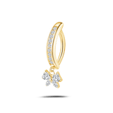 Piercing ombelico cerchietto con fiocco bianco in oro