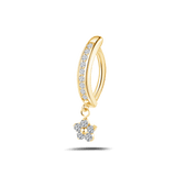 Piercing ombelico cerchietto con fiore bianco in oro