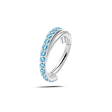 Piercing ombelico cerchietto intreccio acquamarina in argento