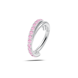 Piercing ombelico cerchietto intreccio rosa in argento