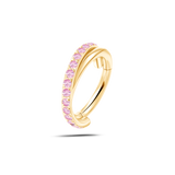 Piercing ombelico cerchietto intreccio rosa in oro