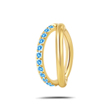Piercing ombelico cerchietto one side luxury acquamarina in oro