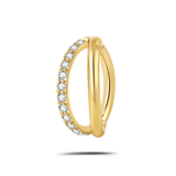 Piercing ombelico cerchietto one side luxury bianco in oro
