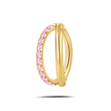 Piercing ombelico cerchietto one side luxury rosa in oro