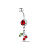 Piercing ombelico ciliegie in argento