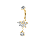 Piercing ombelico crystal bloom in oro