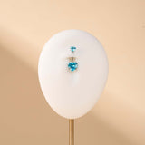 Piercing ombelico cuore splendente azzurro in argento