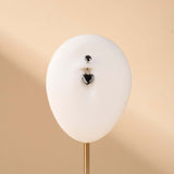 Piercing ombelico cuore splendente nero in argento
