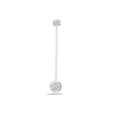 Piercing ombelico da gravidanza pallina bianca