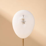 Piercing ombelico farfalla di cristallo bianca in argento