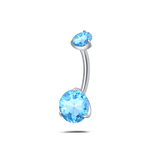 Piercing ombelico luce infinita azzurra in argento