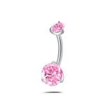 Piercing ombelico luce infinita rosa in argento