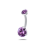 Piercing ombelico luce infinita viola in argento