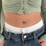 Piercing ombelico mini cuore in argento
