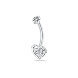 Piercing ombelico mini cuore in argento