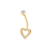 Piercing ombelico simple heart in oro