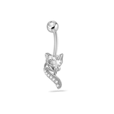 Piercing ombelico volpe bianca in argento