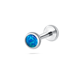 Piercing orecchio/naso/bocca sfera opale blu in argento