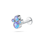 Piercing orecchio/naso/bocca tre grappoli viola in argento