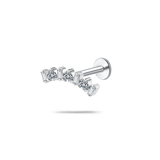Piercing orecchio cuore cristallino in argento