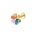 Piercing orecchio/naso flower arcobaleno in oro