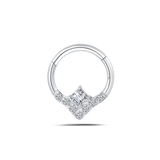 Piercing orecchio/naso V-shape bianco in argento