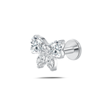 Piercing orecchio/naso/bocca fiocco di sogno bianco in argento
