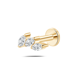 Piercing orecchio/naso/bocca trilogy bianco in oro