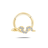 Piercing orecchio/naso serpente lucente in oro