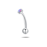 Piercing sopracciglio/orecchio pietra viola opale in argento
