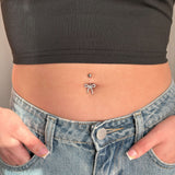 Piercing ombelico flake in argento