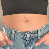 Piercing ombelico simple heart in oro