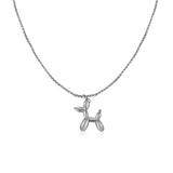 Silver puppy necklace