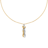 Hug necklace in gold and silver