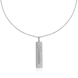 Silver tag necklace