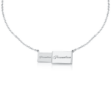 Silver love letter necklace