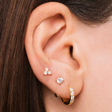 Fantasy earrings set in gold