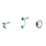 Emerald earrings in silver