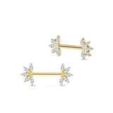 Piercing capezzoli loto cinque petali in oro