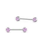 Piercing capezzoli punto luce rosa in argento