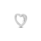 Navel piercing floating heart in silver