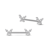 Piercing capezzoli farfalle in argento