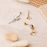 Piercing ombelico farfalla elegante in argento